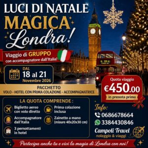 LUCI DI NATALE A LONDRA DAL 18 AL 21 NOVEMBRE